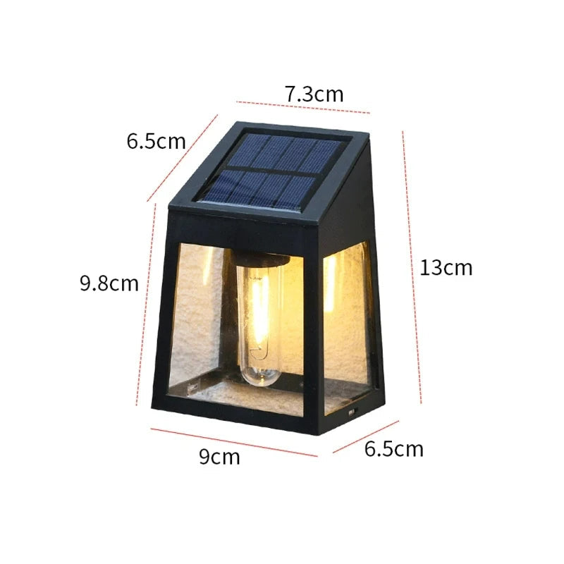 Solar Wall Light Outdoor Waterproof Sunlight Pathway Fence Lamp Yard Luminous Wall Washer Garden Decoration Tungsten Light Bulb