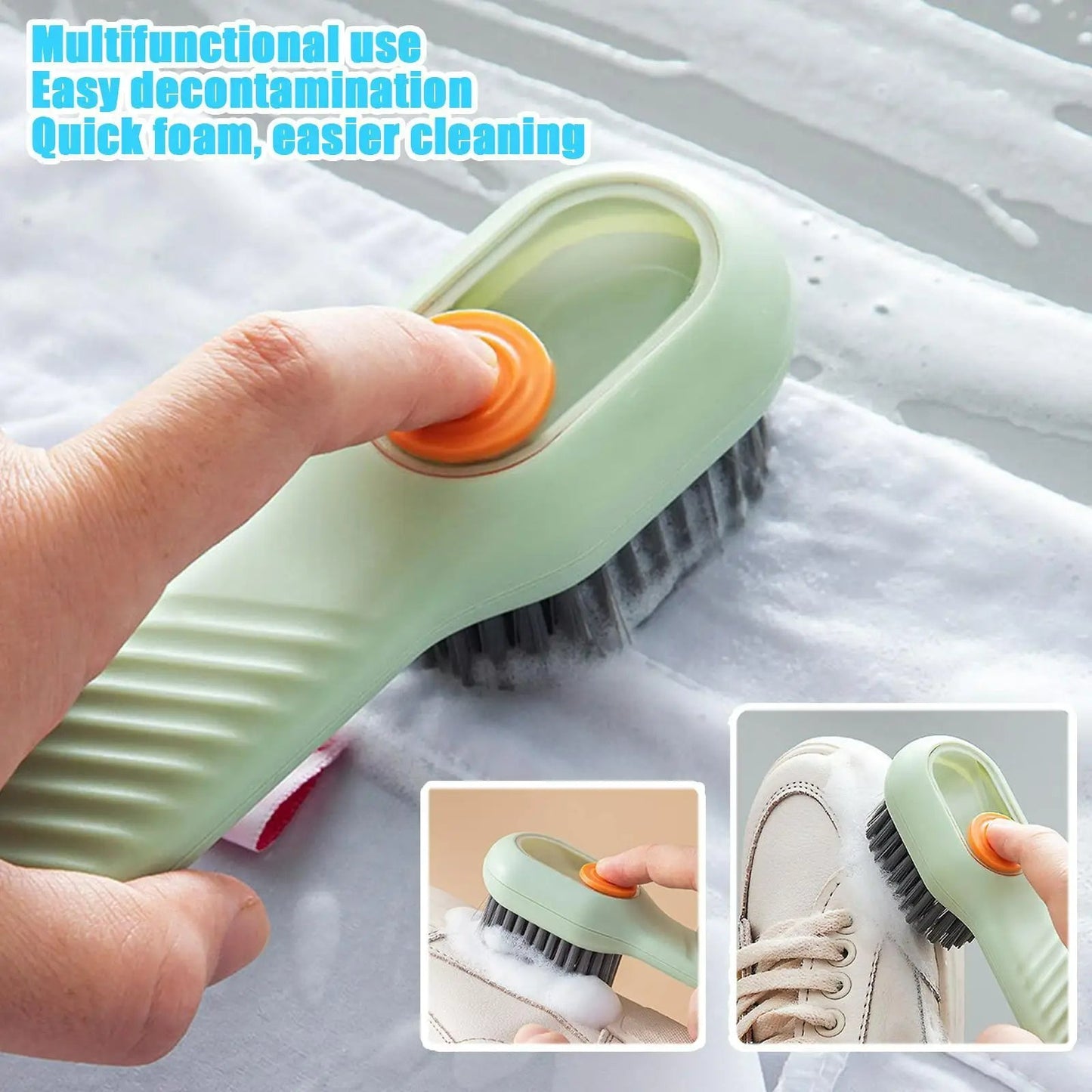 Bathroom Shoe Brush Automatic Liquid Discharge Deep Cleaning Soft Bristles Household Laundry Cleaning Brush for Daily Use