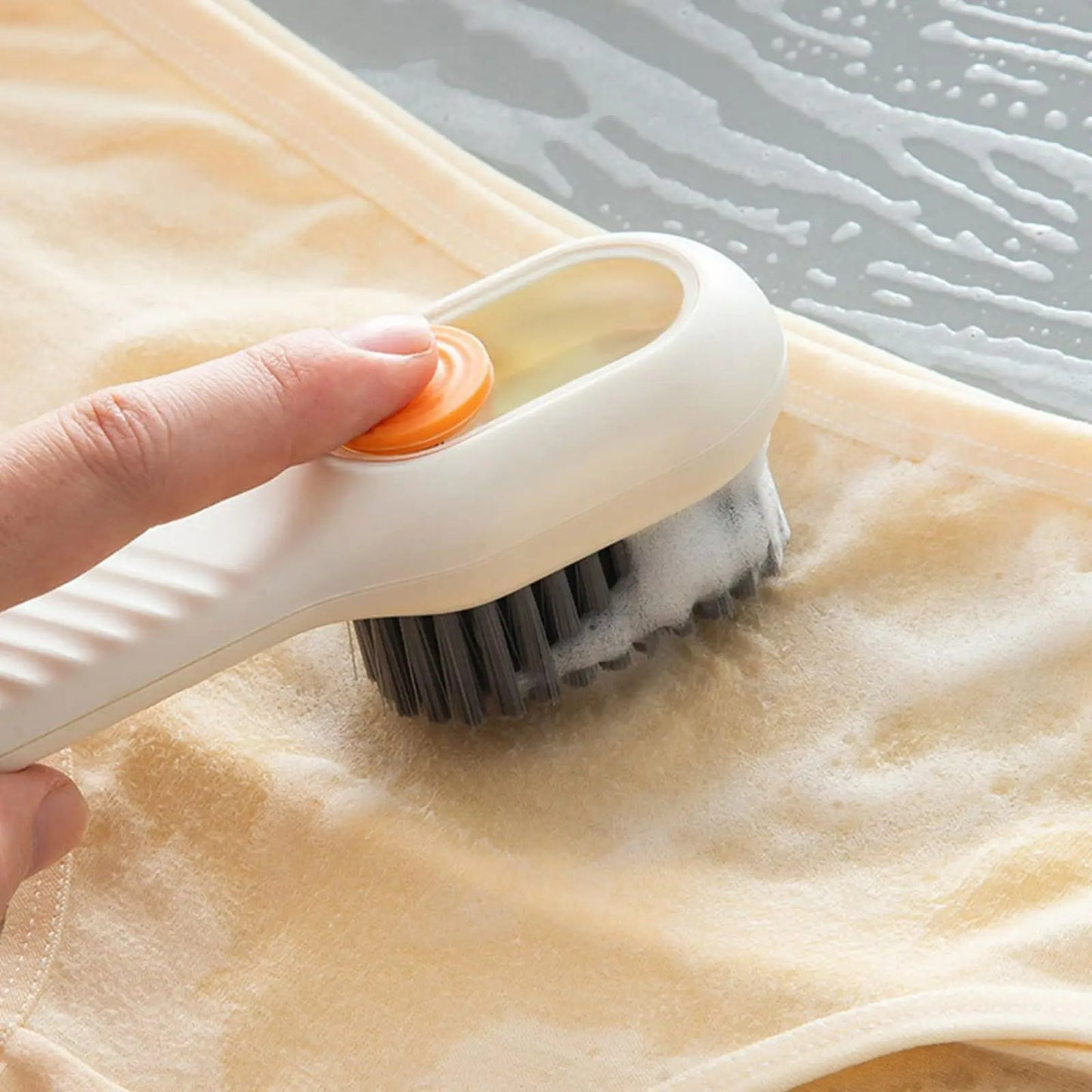 Bathroom Shoe Brush Automatic Liquid Discharge Deep Cleaning Soft Bristles Household Laundry Cleaning Brush for Daily Use